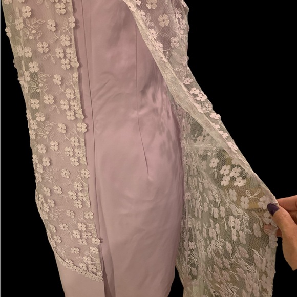 Alex Marie Lilac Lace Overlay Dress - Picture 9 of 13